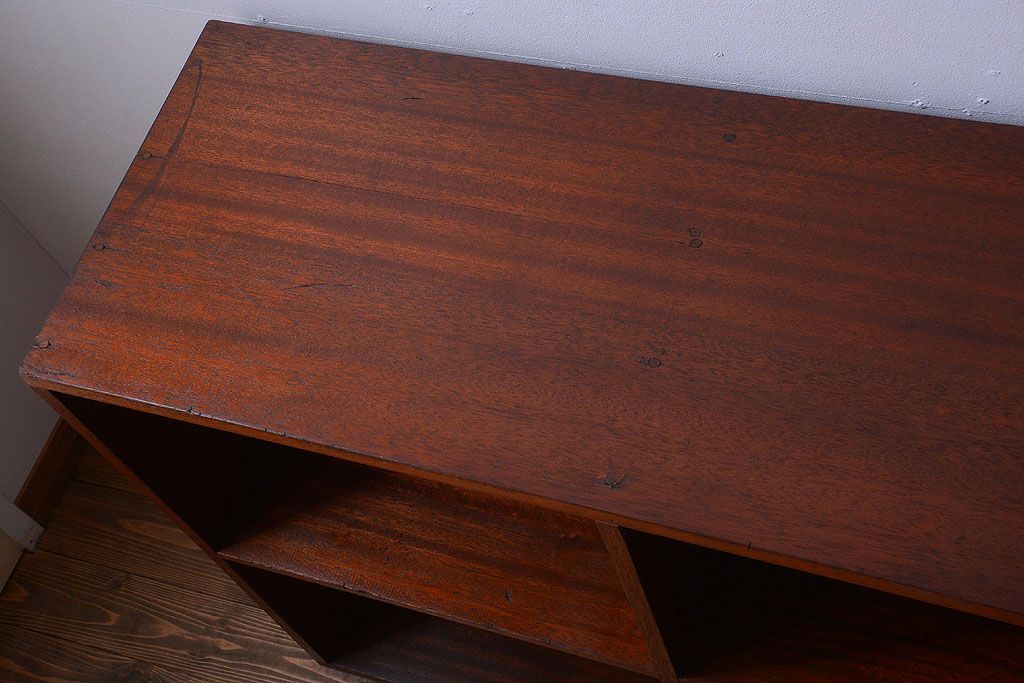 アンティーク家具　和製アンティーク　特大サイズ!古い木の重厚なアンティークマス目棚(3)