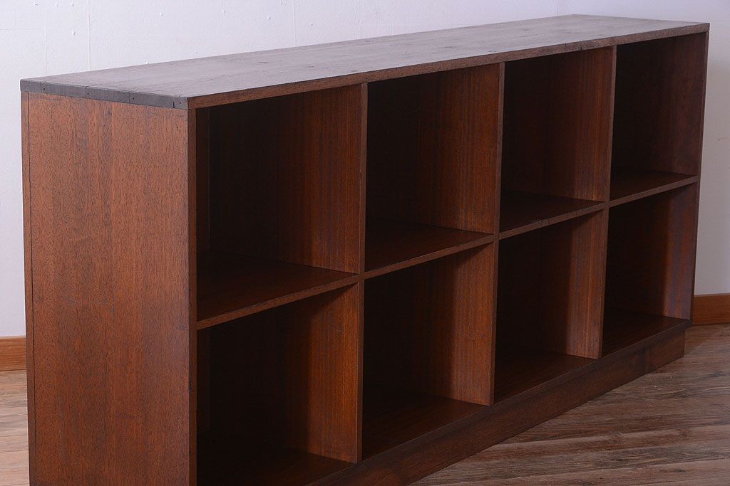 アンティーク家具　和製アンティーク　特大サイズ!古い木の重厚なアンティークマス目棚(3)