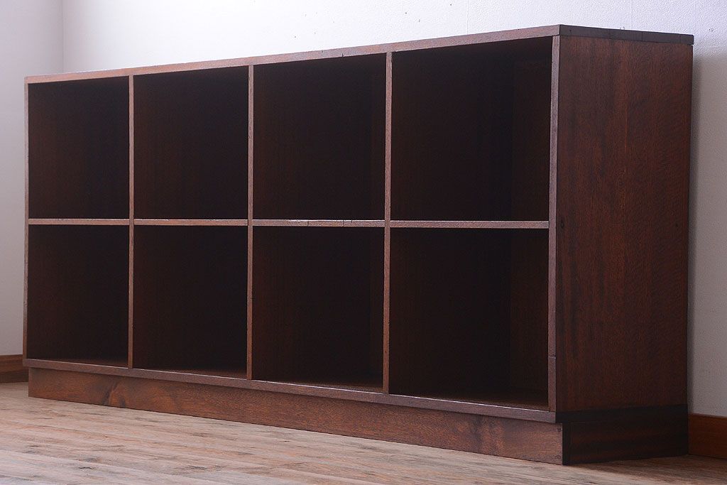 アンティーク家具　和製アンティーク　特大サイズ!古い木の重厚なアンティークマス目棚(3)