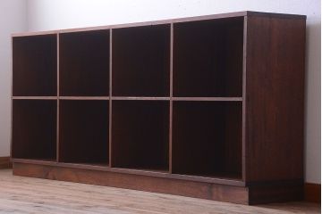 アンティーク家具　和製アンティーク　特大サイズ!古い木の重厚なアンティークマス目棚(3)