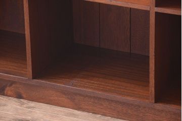 アンティーク家具　和製アンティーク　特大サイズ!古い木の重厚なアンティークマス目棚(3)