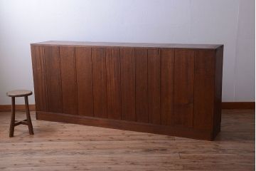 アンティーク家具　和製アンティーク　特大サイズ!古い木の重厚なアンティークマス目棚(3)