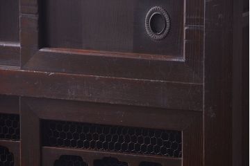 アンティーク家具　古民具・骨董　重厚な鉄脚がモダンな小さなアンティーク水屋箪笥