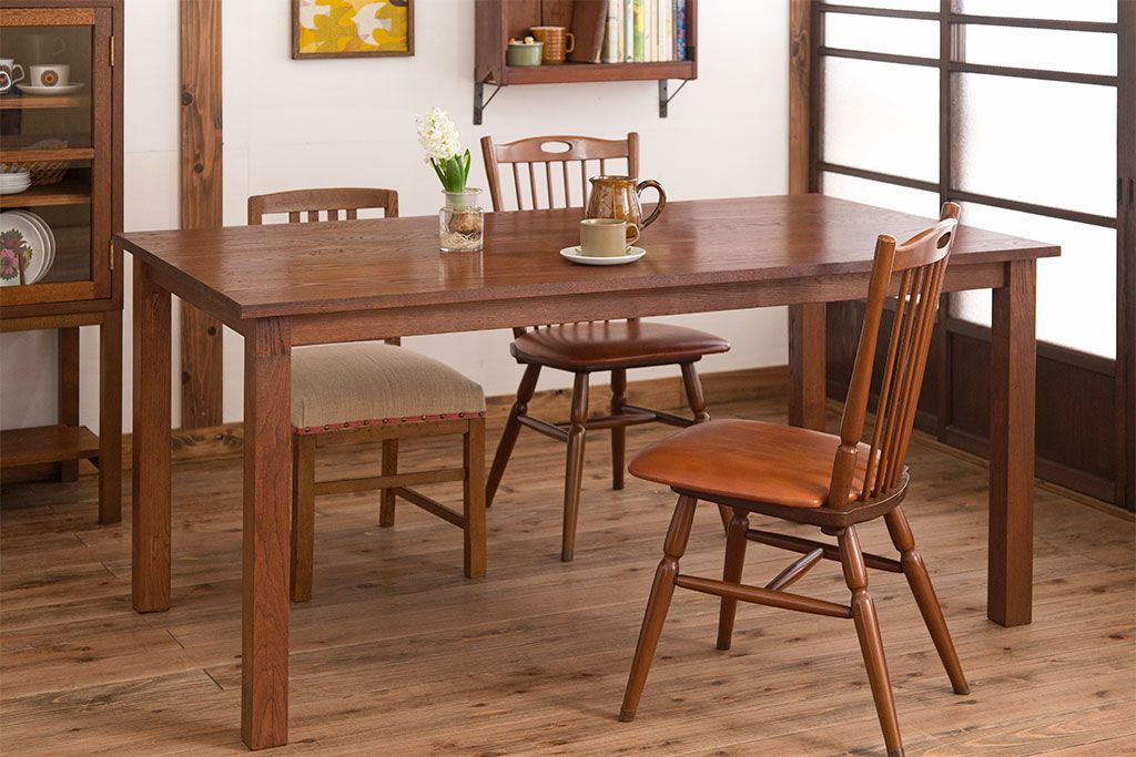 【リメイク・ダイニングテーブル】天板オーク材のダイニングテーブル
