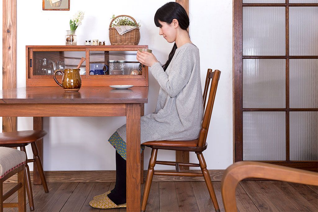 【リメイク・ダイニングテーブル】天板オーク材のダイニングテーブル