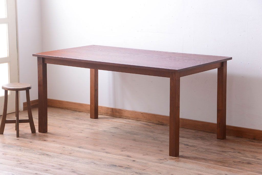 【リメイク・ダイニングテーブル】天板オーク材のダイニングテーブル