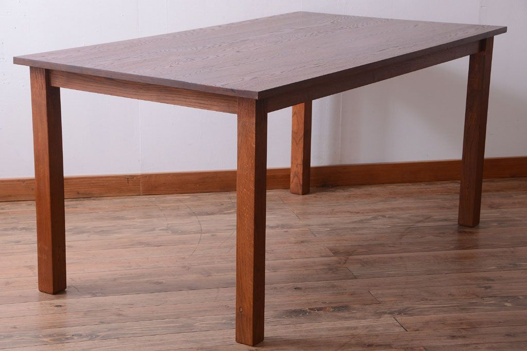 【リメイク・ダイニングテーブル】天板オーク材のダイニングテーブル