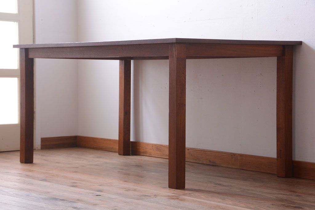 【リメイク・ダイニングテーブル】天板オーク材のダイニングテーブル