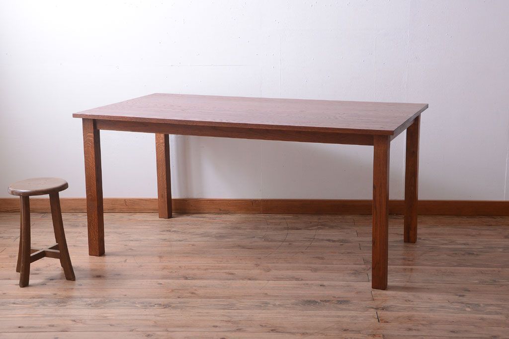 【リメイク・ダイニングテーブル】天板オーク材のダイニングテーブル