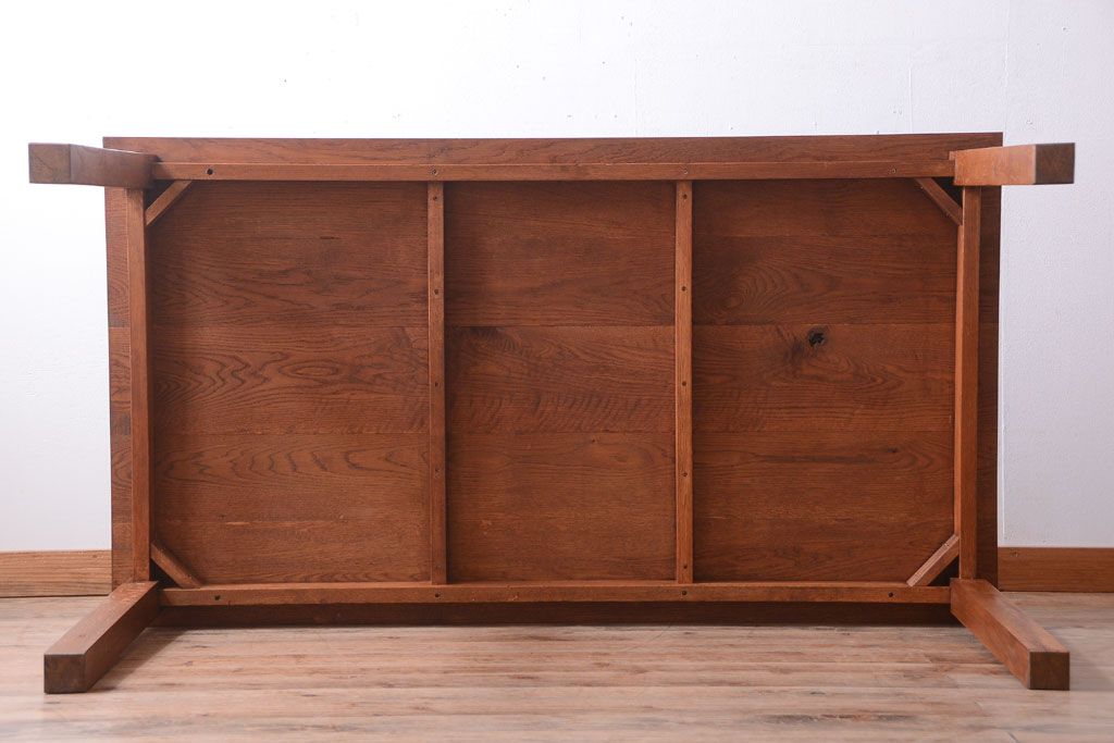 【リメイク・ダイニングテーブル】天板オーク材のダイニングテーブル