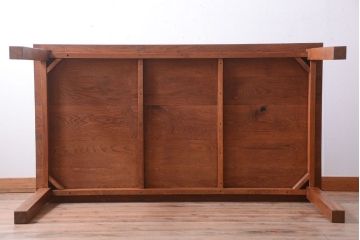 【リメイク・ダイニングテーブル】天板オーク材のダイニングテーブル