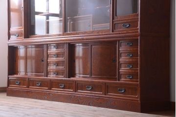 中古　民芸家具　超特大!高級重ね茶箪笥