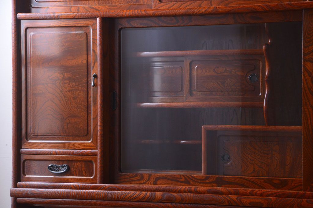 中古　民芸家具　超特大!高級重ね茶箪笥