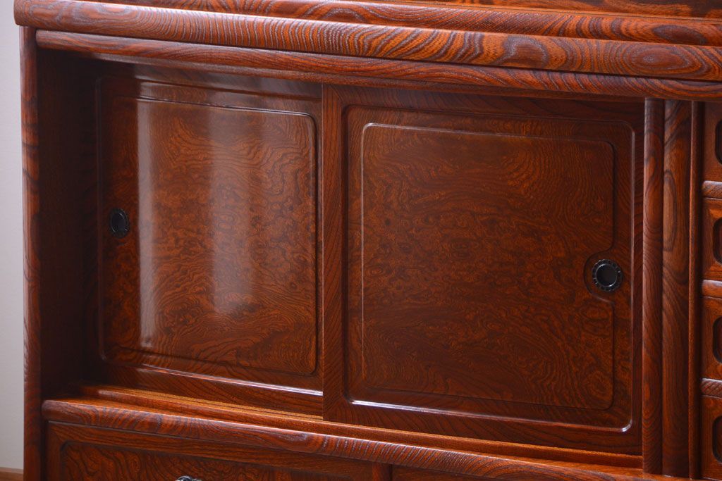 中古　民芸家具　超特大!高級重ね茶箪笥