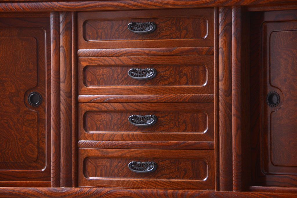 中古　民芸家具　超特大!高級重ね茶箪笥