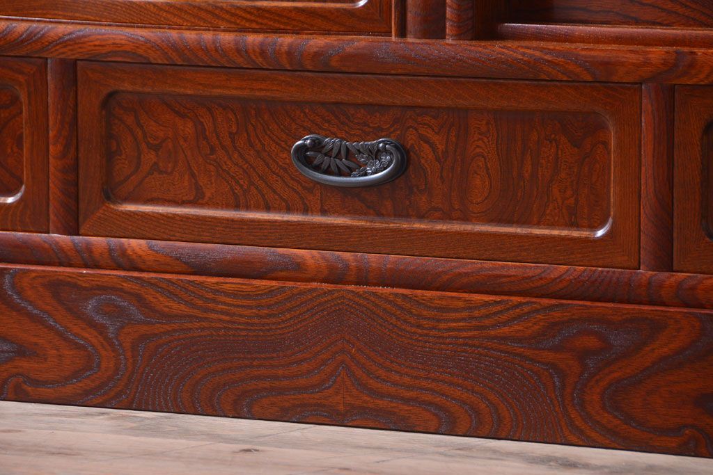 中古　民芸家具　超特大!高級重ね茶箪笥