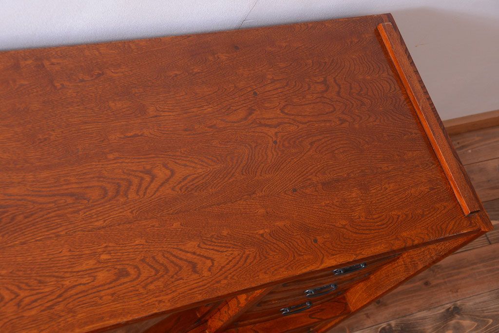 中古　民芸家具　超特大!高級重ね茶箪笥