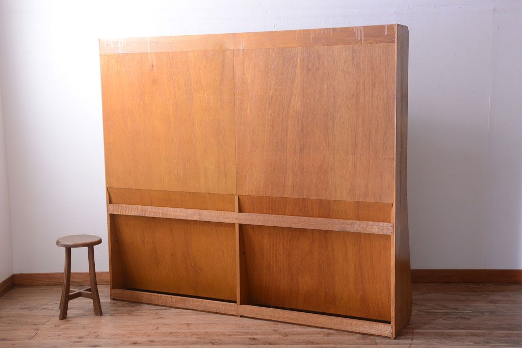 レトロ家具　昭和レトロ　大きなサイズ!厚手のナラ製アンティーク本棚