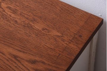 アンティーク家具　アンティークペイント　ネームプレート付きモールガラス戸棚