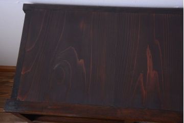 アンティーク家具　和製アンティーク　引き出し5杯付き!古い木のデザインガラス戸収納棚