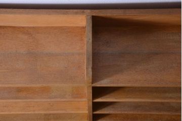 レトロ家具　昭和レトロ　大きなサイズ!厚手のナラ製アンティーク本棚(2)