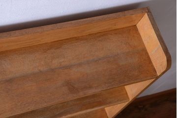 レトロ家具　昭和レトロ　大きなサイズ!厚手のナラ製アンティーク本棚(2)