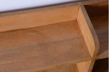 レトロ家具　昭和レトロ　大きなサイズ!厚手のナラ製アンティーク本棚(2)