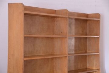 レトロ家具　昭和レトロ　大きなサイズ!厚手のナラ製アンティーク本棚(2)