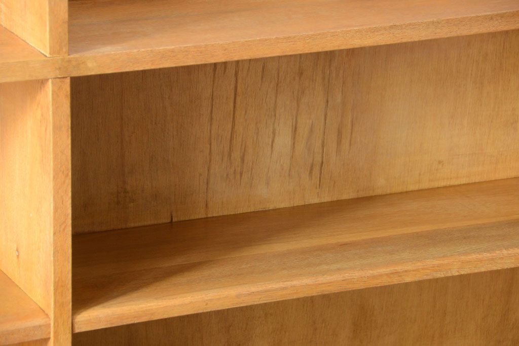 レトロ家具　昭和レトロ　大きなサイズ!厚手のナラ製アンティーク本棚(2)