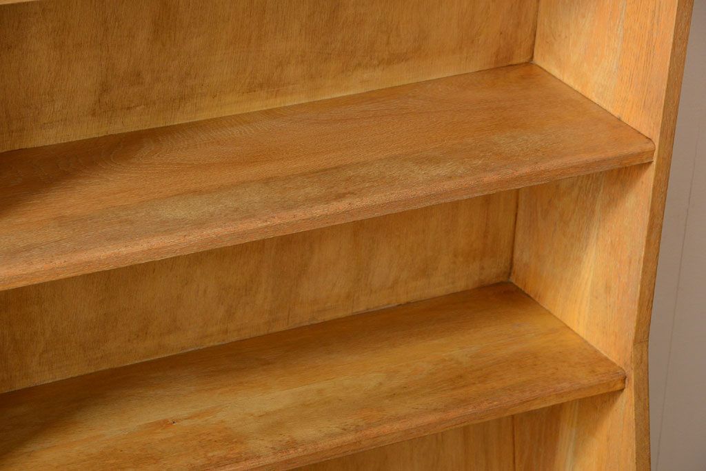 レトロ家具　昭和レトロ　大きなサイズ!厚手のナラ製アンティーク本棚(2)