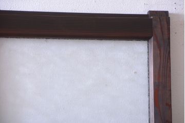 大正ロマン　当時物色ガラス入り!幾何学模様のアンティーク引き戸