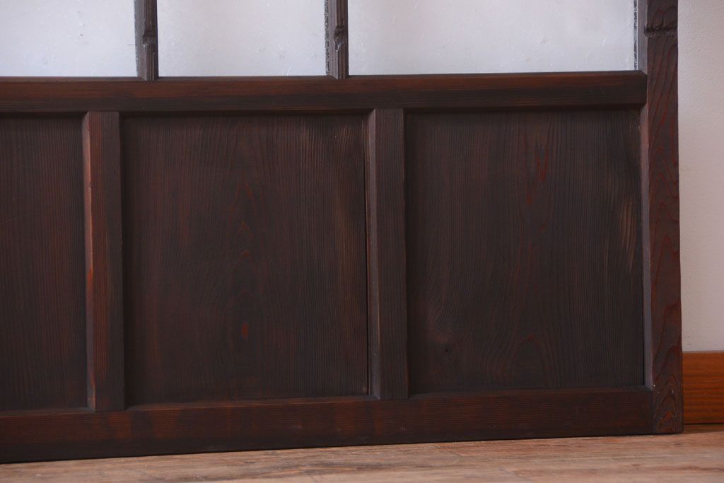 大正ロマン　当時物色ガラス入り!幾何学模様のアンティーク引き戸