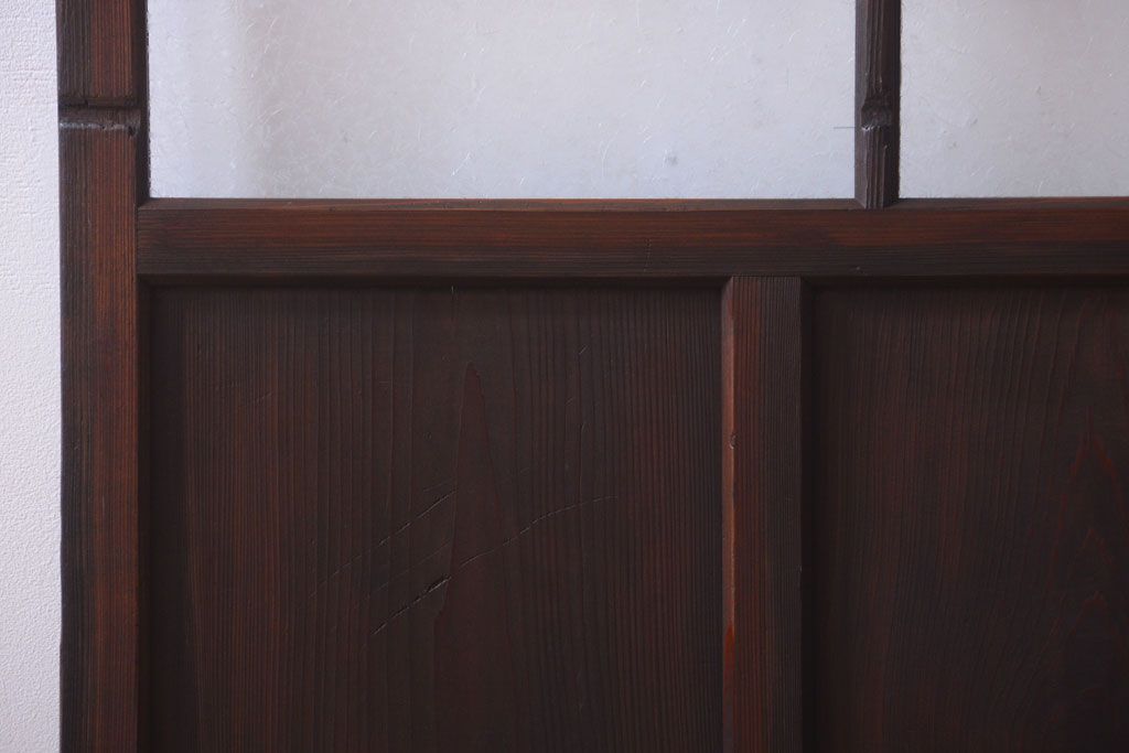 大正ロマン　当時物色ガラス入り!幾何学模様のアンティーク引き戸