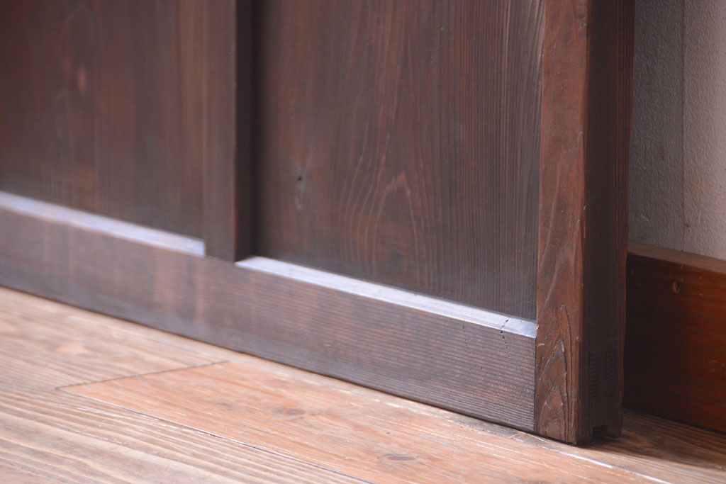 大正ロマン　当時物色ガラス入り!幾何学模様のアンティーク引き戸