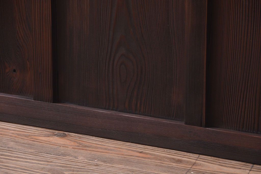 大正ロマン　当時物色ガラス入り!幾何学模様のアンティーク引き戸