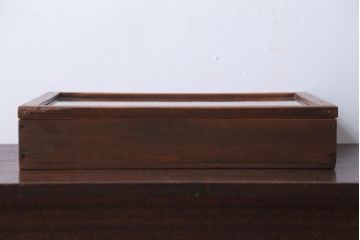 アンティーク雑貨　アンティーク　古い木の小さなコレクションボックス(ガラスケース)(2)