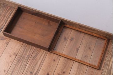 アンティーク雑貨　アンティーク　古い木の小さなコレクションボックス(ガラスケース)(2)