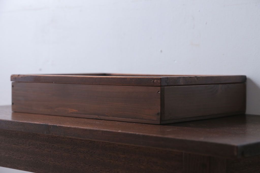 アンティーク雑貨　アンティーク　古い木の小さなコレクションボックス(ガラスケース)(2)