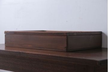 アンティーク雑貨　アンティーク　古い木の小さなコレクションボックス(ガラスケース)(2)