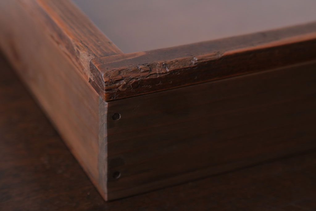 アンティーク雑貨　アンティーク　古い木の小さなコレクションボックス(ガラスケース)(2)