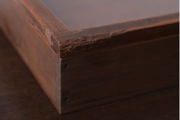 アンティーク雑貨　アンティーク　古い木の小さなコレクションボックス(ガラスケース)(2)