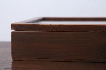 アンティーク雑貨　アンティーク　古い木の小さなコレクションボックス(ガラスケース)(2)