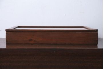 アンティーク雑貨　アンティーク　古い木の小さなガラスケース収納箱(1)