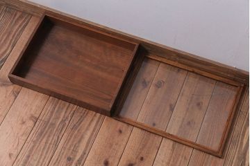 アンティーク雑貨　アンティーク　古い木の小さなガラスケース収納箱(1)