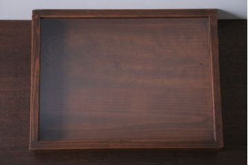 アンティーク雑貨　アンティーク　古い木の小さなガラスケース収納箱(1)