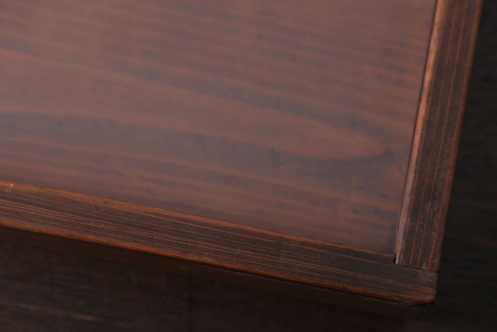 アンティーク雑貨　アンティーク　古い木の小さなガラスケース収納箱(1)