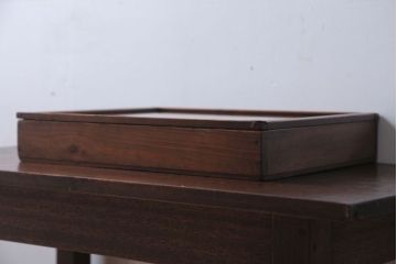 アンティーク雑貨　アンティーク　古い木の小さなガラスケース収納箱(1)