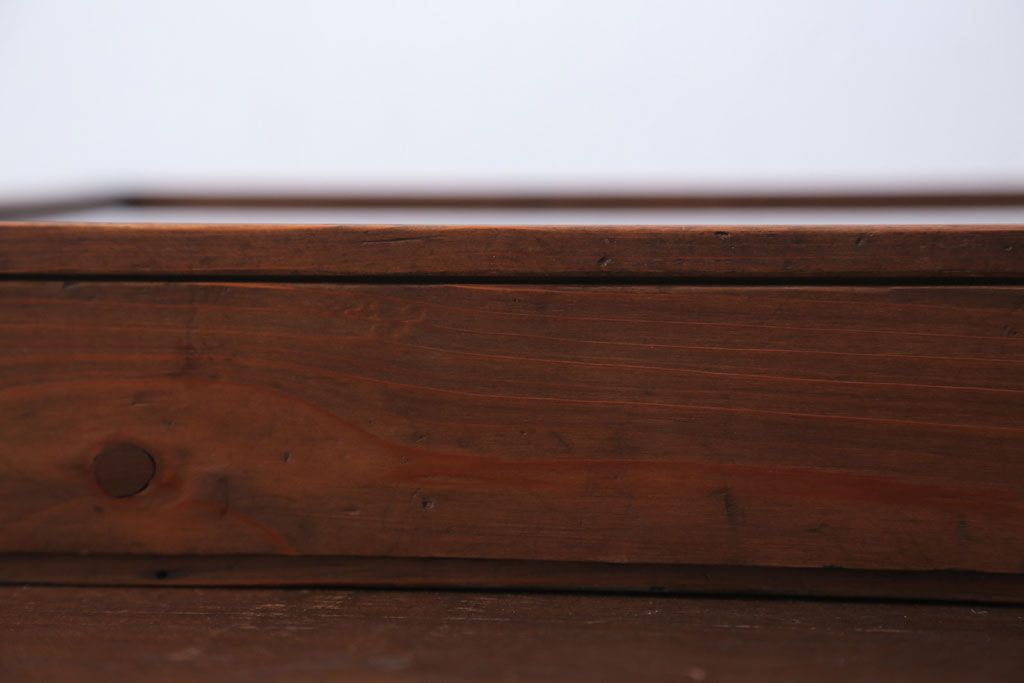 アンティーク雑貨　アンティーク　古い木の小さなガラスケース収納箱(1)