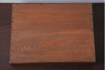 アンティーク雑貨　アンティーク　古い木の小さなガラスケース収納箱(1)