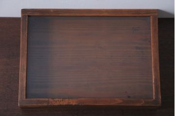 アンティーク雑貨　アンティーク　古い木の小さなガラスケース収納箱(2)